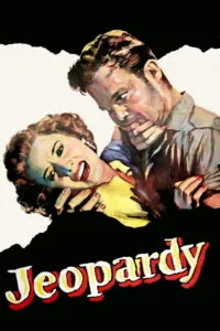 Colorized poster of Jeopardy (1953) starring Barbara Stanwyck